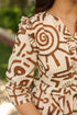 Women Abstract Printed Pure Cotton Tiered Fit & Flare Midi Dress